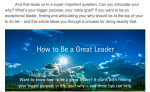 How to Be a Great Leader